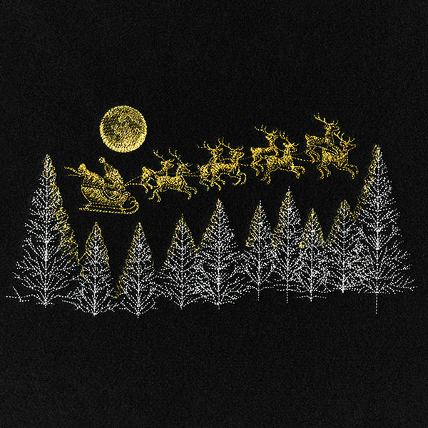 Santa Under the Moonlit Sky