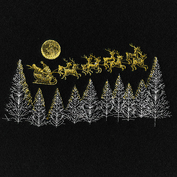 Santa Under the Moonlit Sky