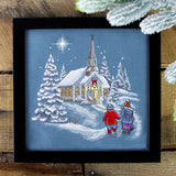 Snowy Christmas Church Scene