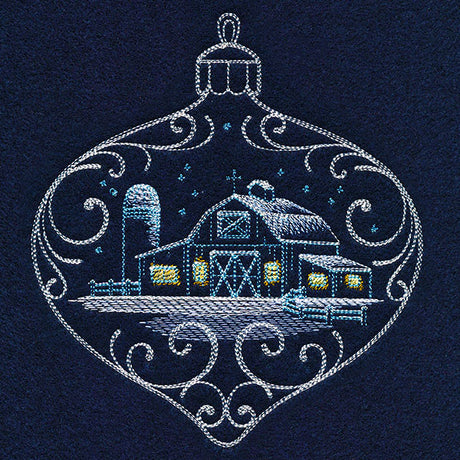 Frosted Barn Ornament
