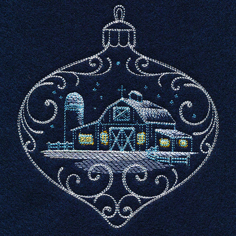 Frosted Barn Ornament