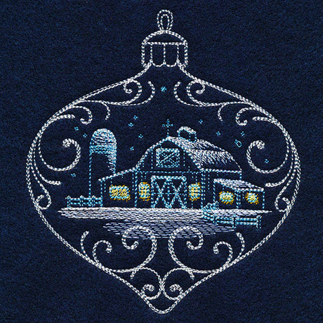 Frosted Barn Ornament