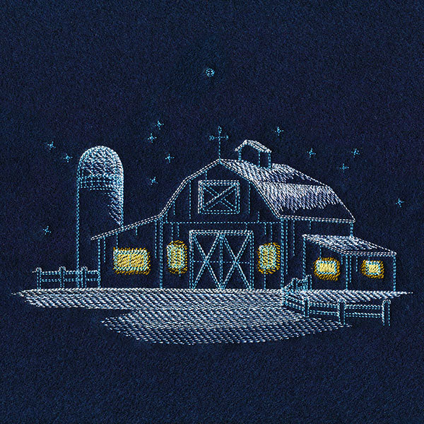 Frosted Barn Scene