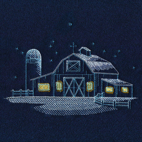 Frosted Barn Scene