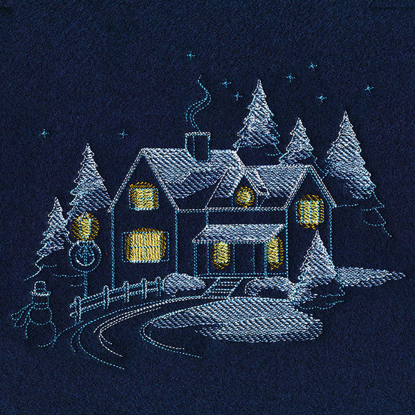 Frosted Cottage Scene