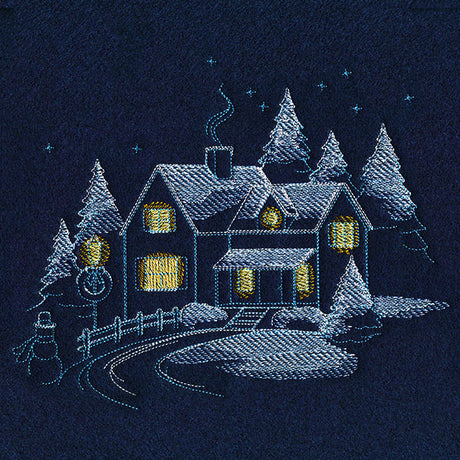 Frosted Cottage Scene