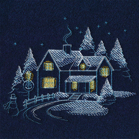 Frosted Cottage Scene