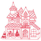 Christmas Village Scenes - Toy Shoppe (Redwork)