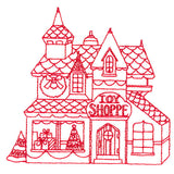 Christmas Village Scenes - Toy Shoppe (Redwork)
