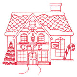 Christmas Village Scenes - Cafe (Redwork)