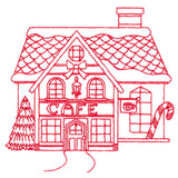 Christmas Village Scenes - Cafe (Redwork)