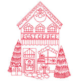 Christmas Village Scenes - Post Office (Redwork)