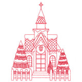 Christmas Village Scenes - Church (Redwork)
