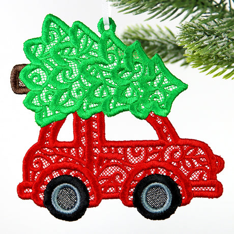 Fancy Retro Christmas Car Ornament (Lace)