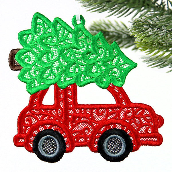 Fancy Retro Christmas Car Ornament (Lace)