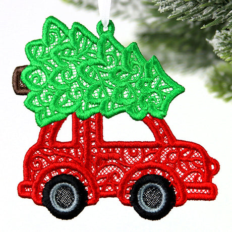 Fancy Retro Christmas Car Ornament (Lace)