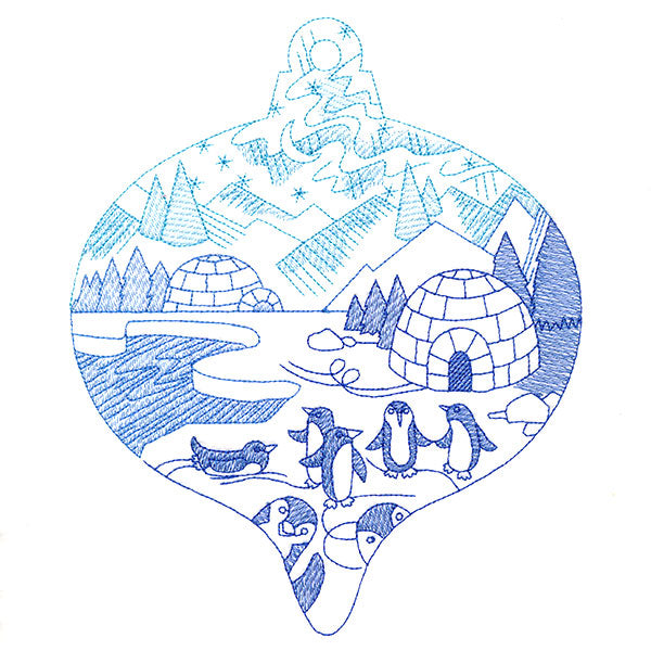 Delightful Penguin Ornament Scene