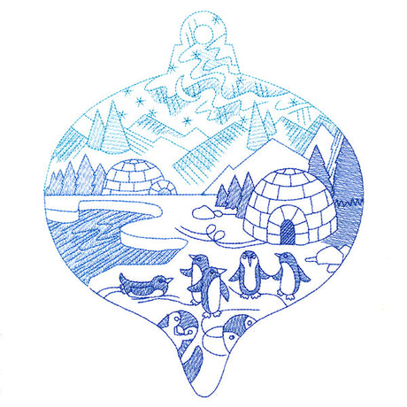 Delightful Penguin Ornament Scene