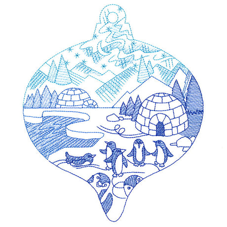 Delightful Penguin Ornament Scene