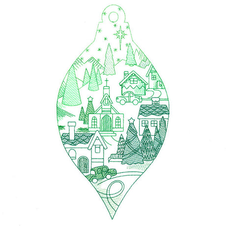 Peaceful Village Ornament Scene