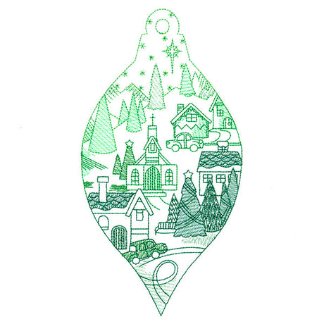 Peaceful Village Ornament Scene