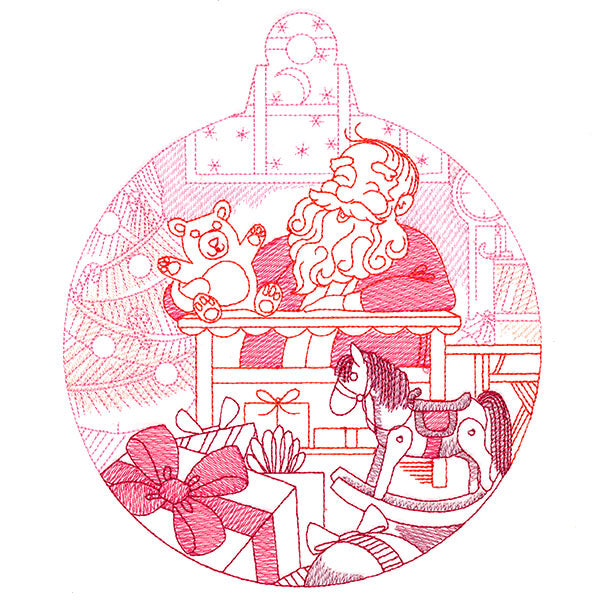 Jolly Santa Ornament Scene