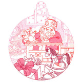 Jolly Santa Ornament Scene