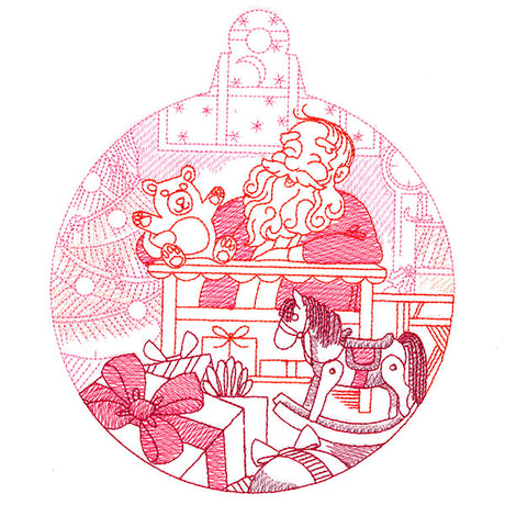 Jolly Santa Ornament Scene