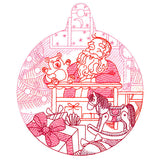 Jolly Santa Ornament Scene