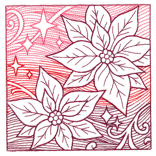 Christmas Poinsettia Etching