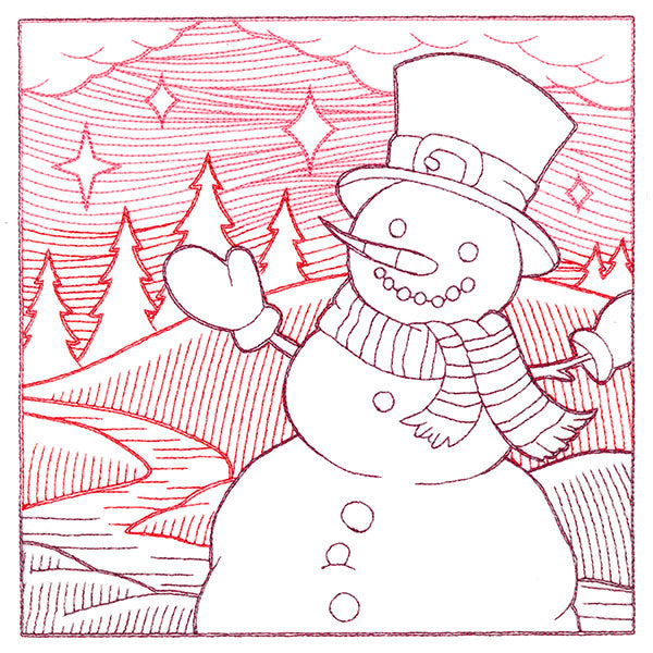 Christmas Snowman Etching