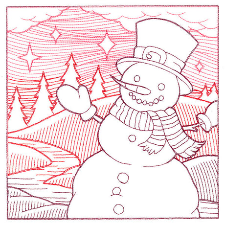 Christmas Snowman Etching