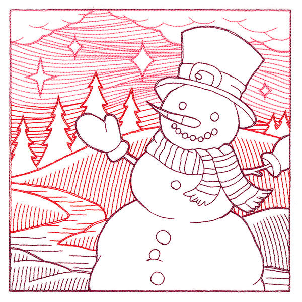 Christmas Snowman Etching
