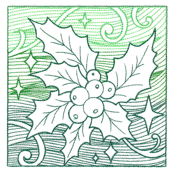 Christmas Holly Etching