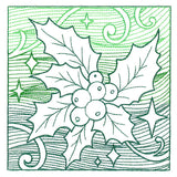 Christmas Holly Etching