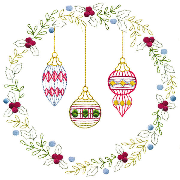 Christmas Botanicals Wreath with Ornaments