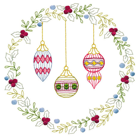 Christmas Botanicals Wreath with Ornaments