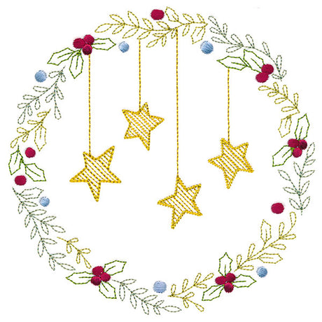 Christmas Botanicals Wreath with Stars