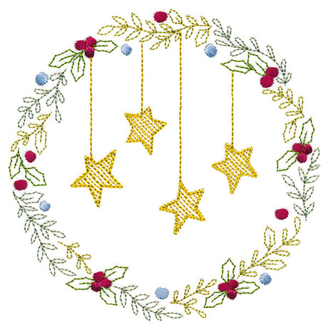 Christmas Botanicals Wreath with Stars