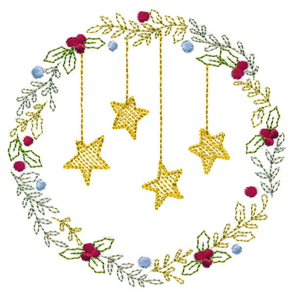 Christmas Botanicals Wreath with Stars