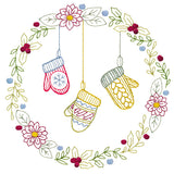 Christmas Botanicals Wreath with Mittens