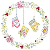 Christmas Botanicals Wreath with Mittens