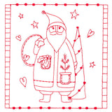 Simply Sweet Christmas - Santa (Redwork)