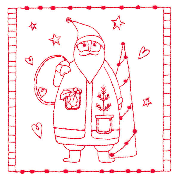 Simply Sweet Christmas - Santa (Redwork)