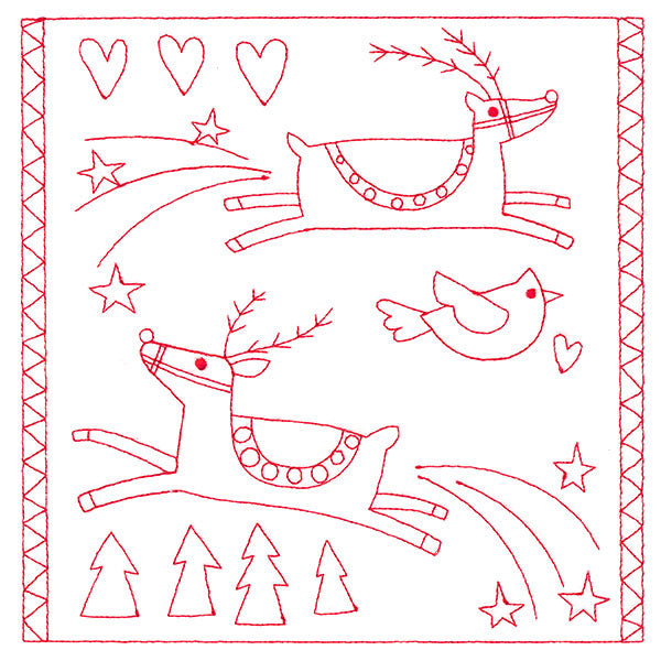 Simply Sweet Christmas - Reindeer (Redwork)