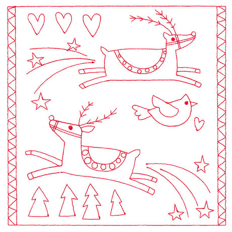 Simply Sweet Christmas - Reindeer (Redwork)