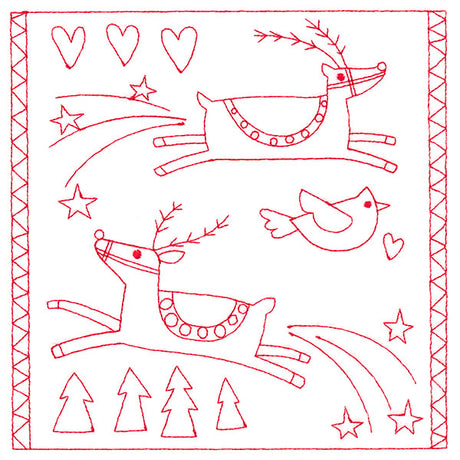 Simply Sweet Christmas - Reindeer (Redwork)