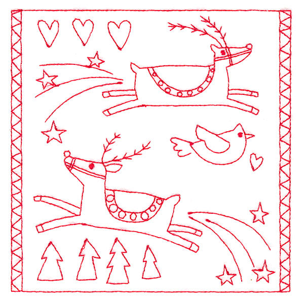 Simply Sweet Christmas - Reindeer (Redwork)