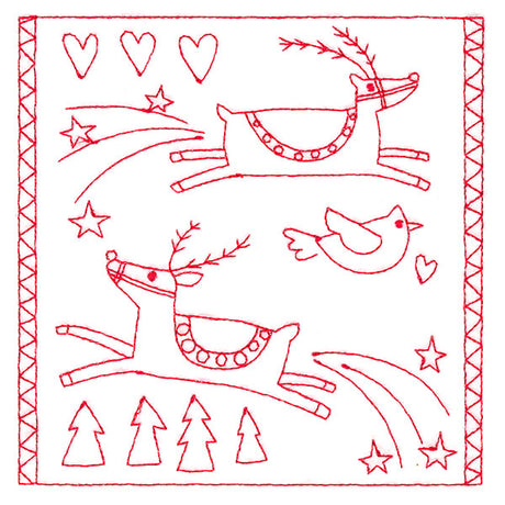 Simply Sweet Christmas - Reindeer (Redwork)