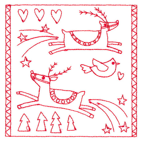 Simply Sweet Christmas - Reindeer (Redwork)